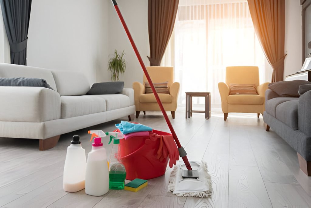Various cleaning products at home
