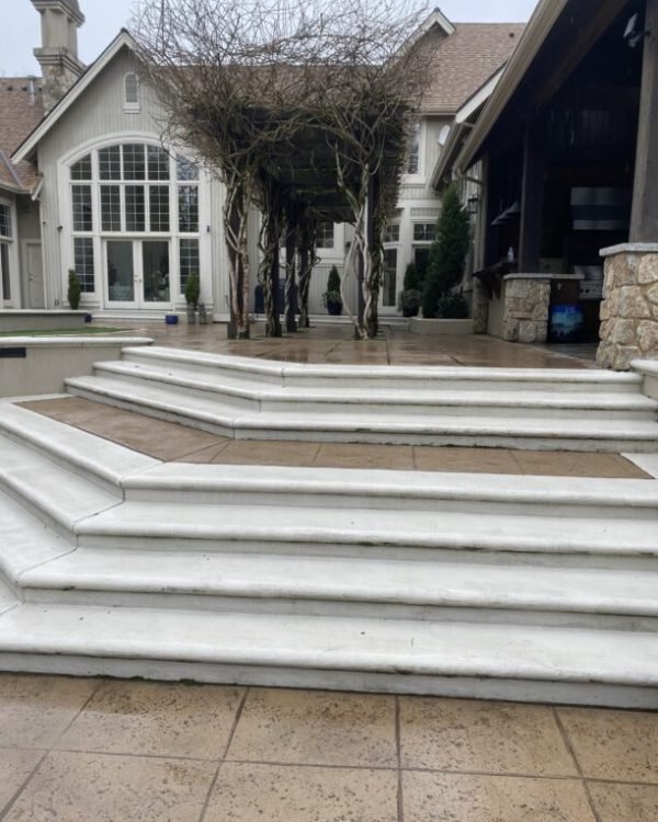 Clean patio and stairs pressure washing