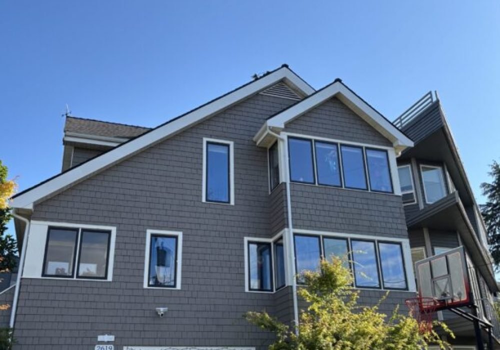 Three story house with garage