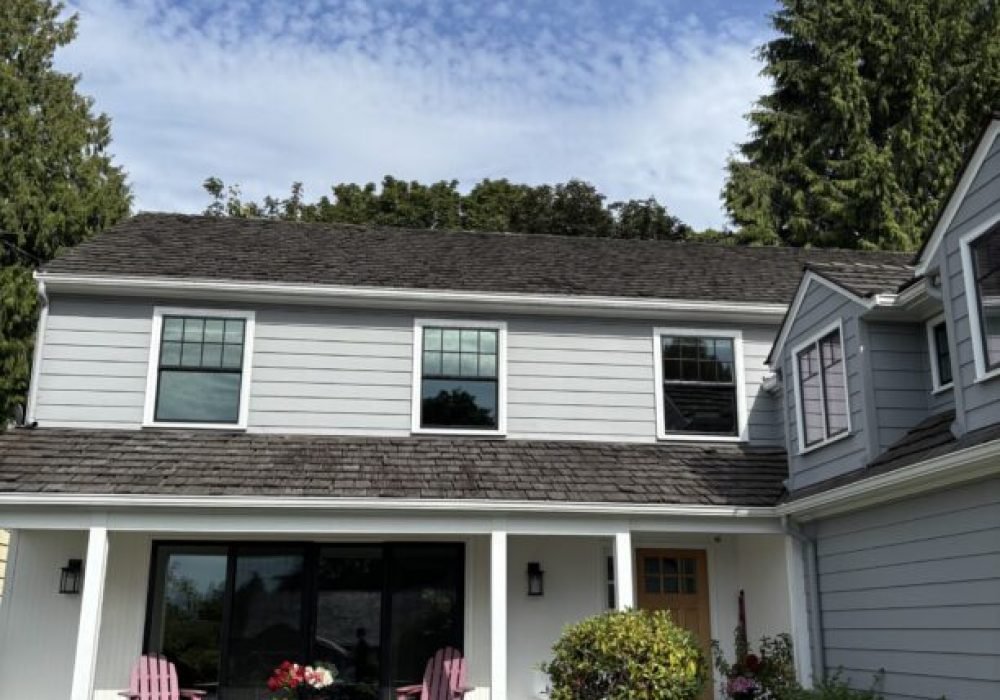 Two story house with garden